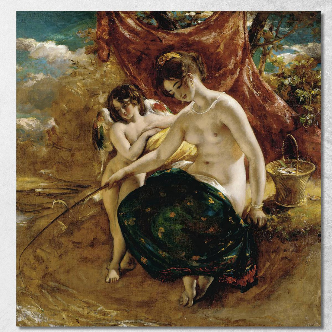 Pesca A Ninfa William Etty wet15 quadro stampato su tela