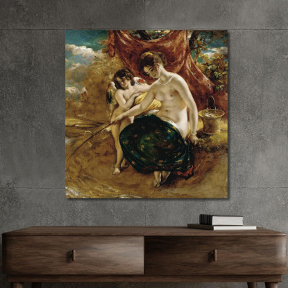 Pesca A Ninfa William Etty wet15 quadro stampato su tela