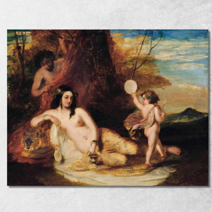 Satiro Che Spia Una Ninfa Sdraiata William Etty wet24 quadro stampato su tela