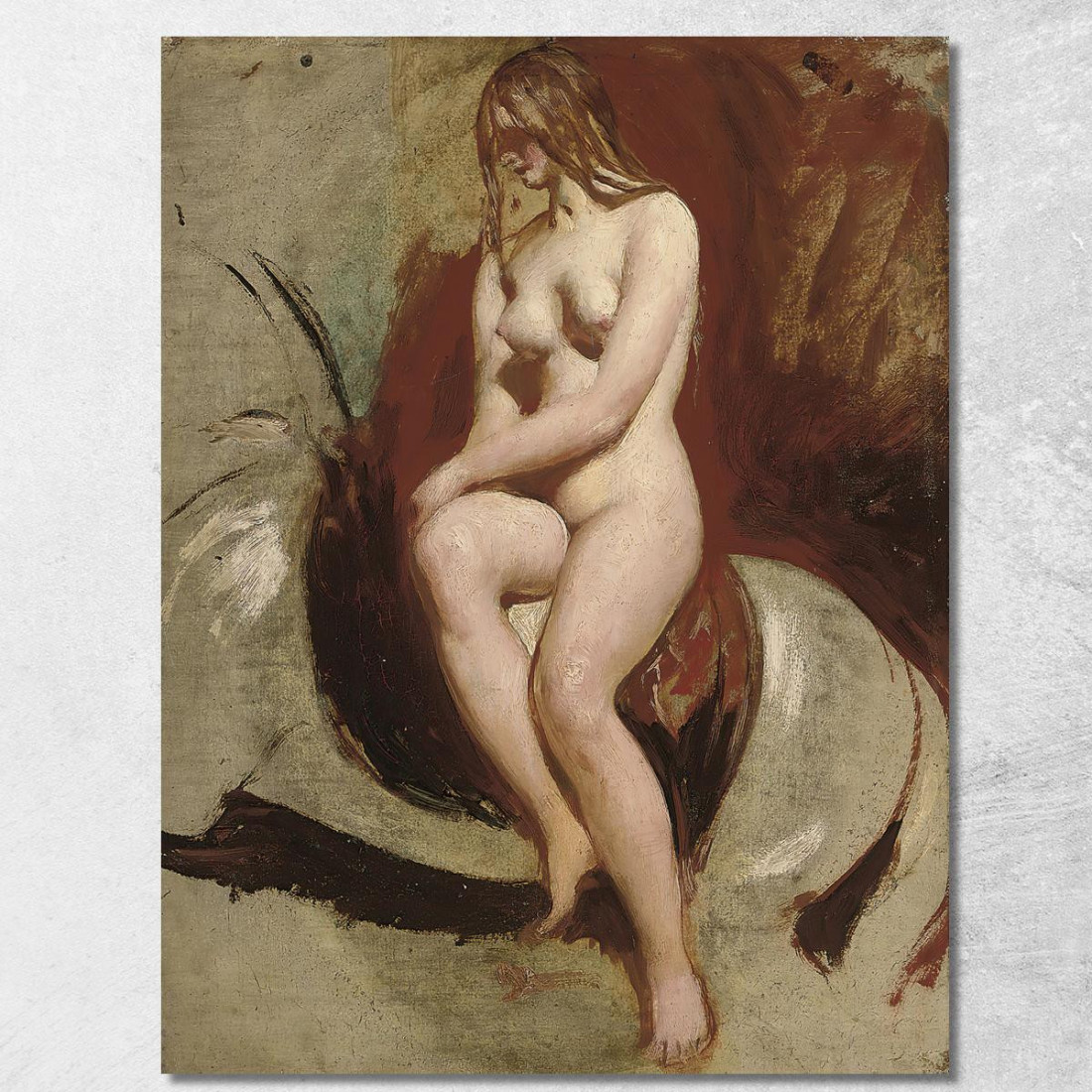 Nudo Femminile Seduto 2 William Etty wet26 quadro stampato su tela Nudo Femminile Seduto 2 William Etty wet26 quadro stampato su tela