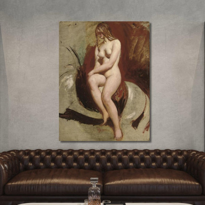 Nudo Femminile Seduto 2 William Etty wet26 quadro stampato su tela