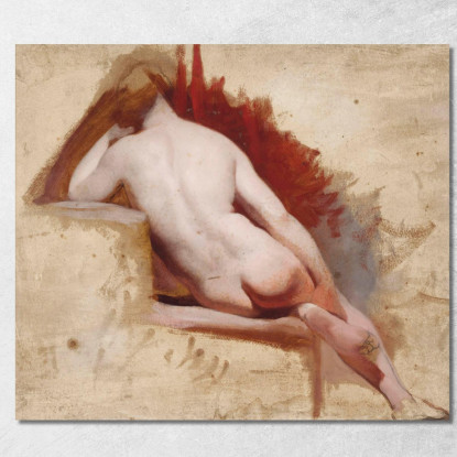 Studio Di Nudo Femminile Seduto William Etty wet27 quadro stampato su tela