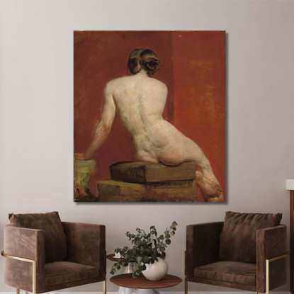 Nudo Femminile Seduto William Etty wet28 quadro stampato su tela