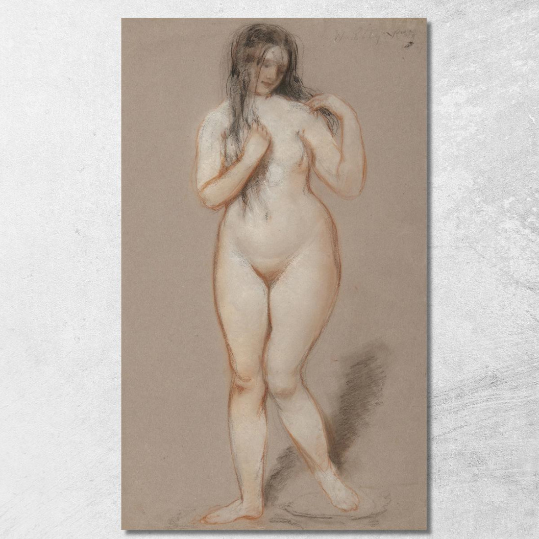 Nudo Femminile In Piedi William Etty wet34 quadro stampato su tela