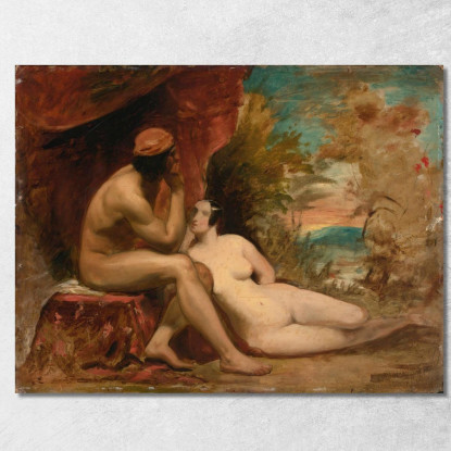 Studio Per Una Famiglia Delle Foreste William Etty wet35 quadro stampato su tela