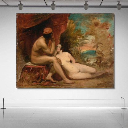 Studio Per Una Famiglia Delle Foreste William Etty wet35 quadro stampato su tela