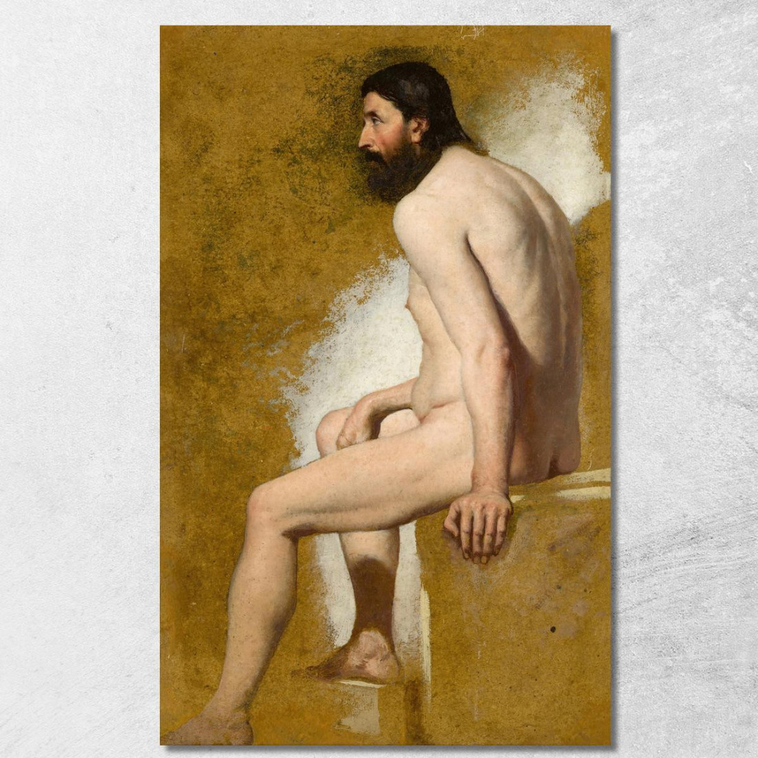 Studio Di Un Nudo Maschile Barbuto William Etty wet37 quadro stampato su tela Studio Di Un Nudo Maschile Barbuto William Etty wet37 quadro stampato su tela