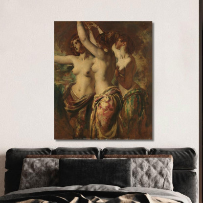 Le Tre Grazie William Etty wet43 quadro stampato su tela