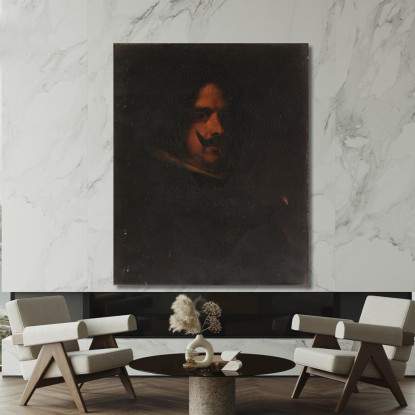 Testa D'Uomo Copia Da Diego Velázquez William Merritt Chase wmc27 quadro stampato su tela