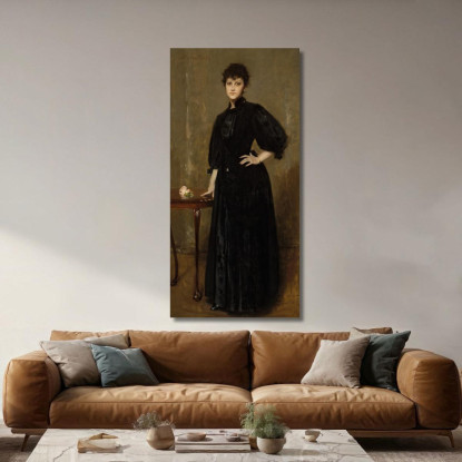 Signora In Nero William Merritt Chase wmc34 quadro stampato su tela