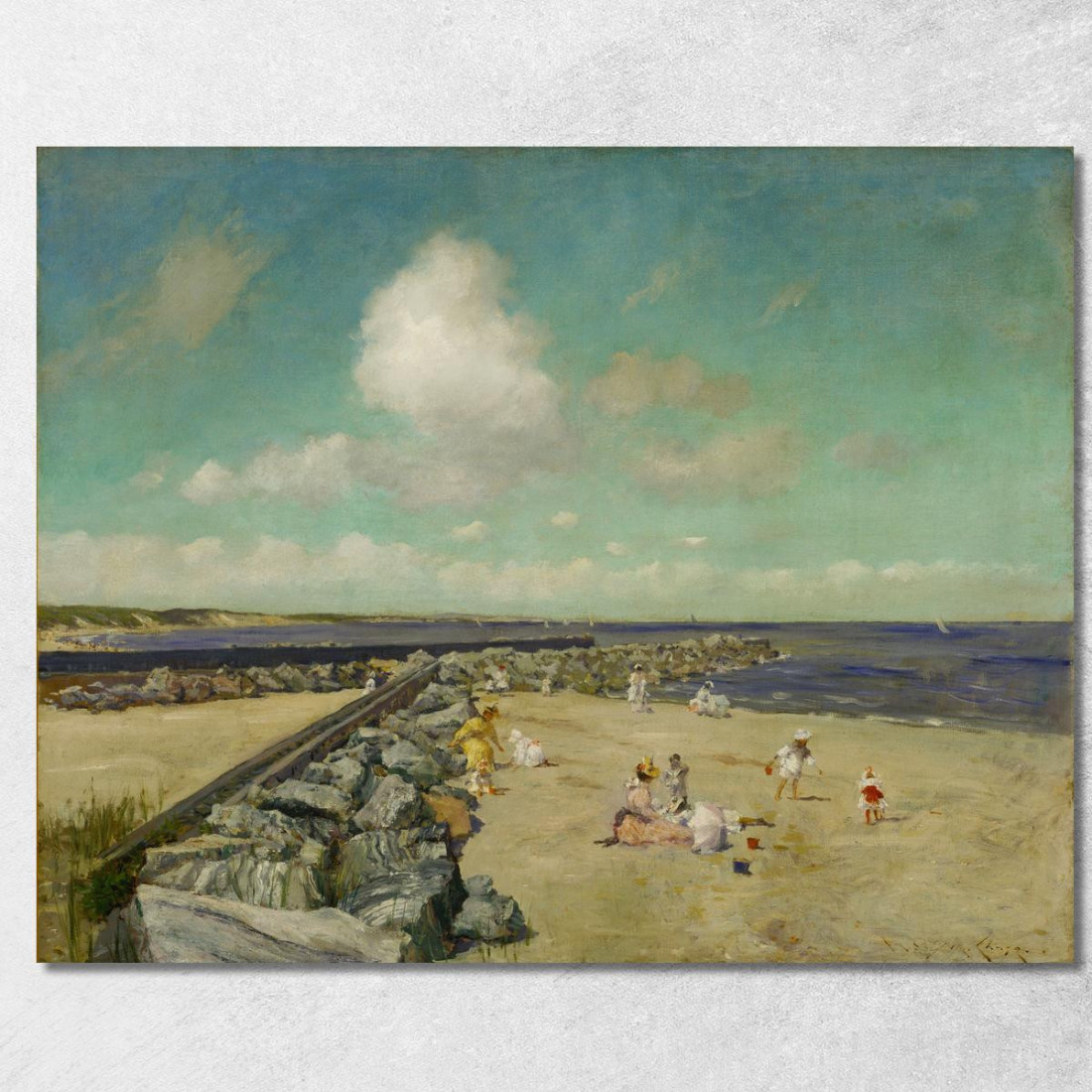 Mattina A Breakwater Shinnecock William Merritt Chase wmc40 quadro stampato su tela