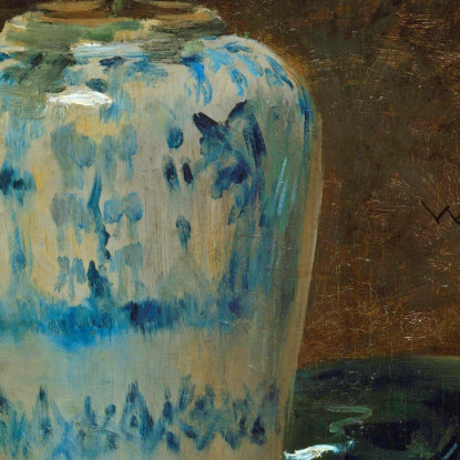 Vaso Cinese Azalea Rosa William Merritt Chase wmc53 quadro stampato su tela