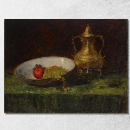 Natura Morta Con Frutta E Pentola Di Rame William Merritt Chase wmc77 quadro stampato su tela