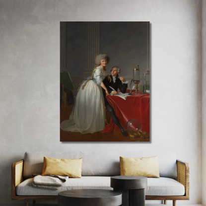 Antoine E Marie Anne Lavoisier Jacques Louis David jld48 quadro stampato su tela