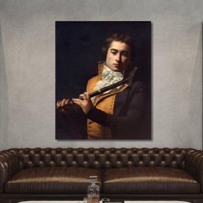 Ritratto Del Flautista François Devienne Jacques Louis David jld53 quadro stampato su tela