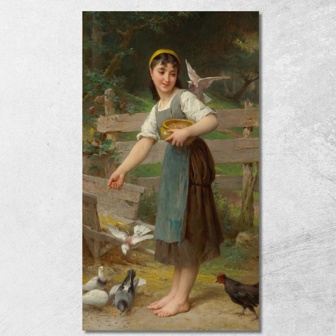 Nutrire Le Colombe Émile Munier emn6 quadro stampato su tela Nutrire Le Colombe Émile Munier emn6 quadro stampato su tela
