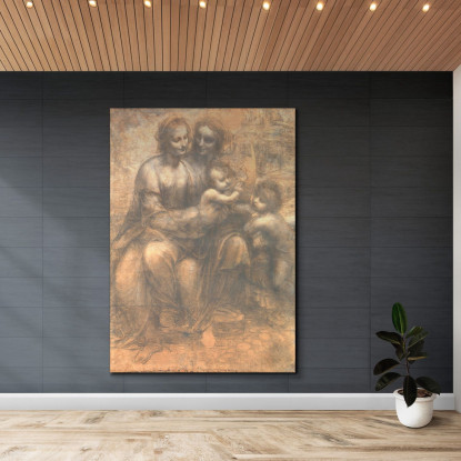 La Vergine E Il Bambino Con Sant'Anna E San Giovanni Leonardo Da Vinci ldv1 quadro stampato su tela