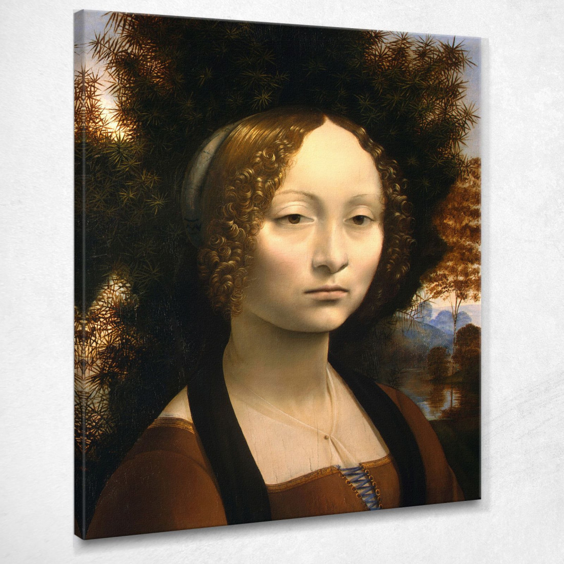 Ritratto Di Ginevra De' Benci Leonardo Da Vinci ldv2 quadro stampato su tela Ritratto Di Ginevra De' Benci Leonardo Da Vinci ldv2 quadro stampato su tela