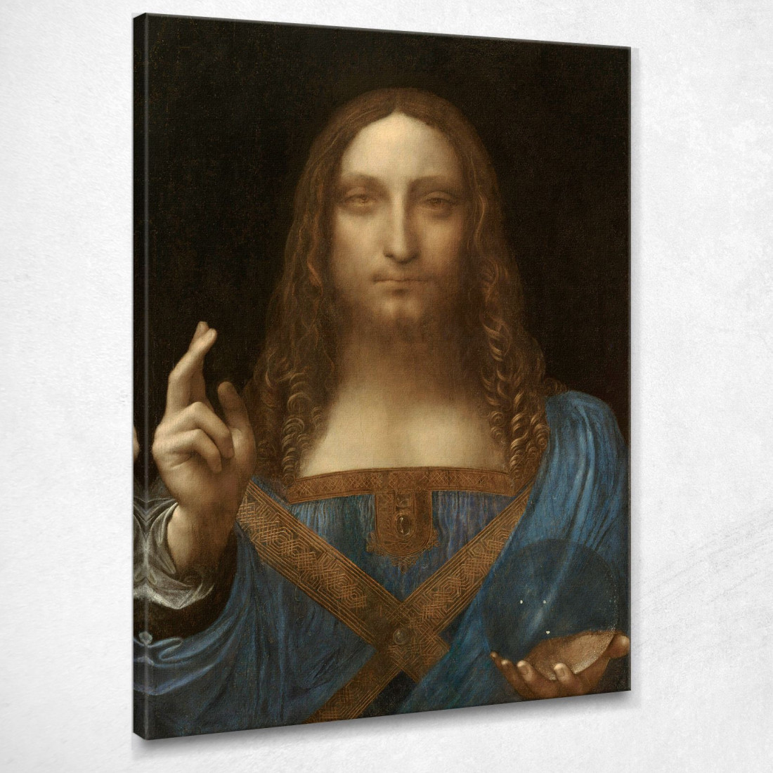 Salvatore Del Mondo Leonardo Da Vinci ldv22 quadro stampato su tela