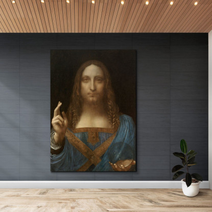 Salvatore Del Mondo Leonardo Da Vinci ldv22 quadro stampato su tela