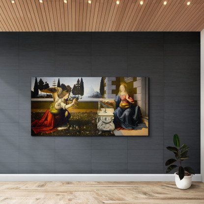 Annunciazione Leonardo Da Vinci ldv24 quadro stampato su tela