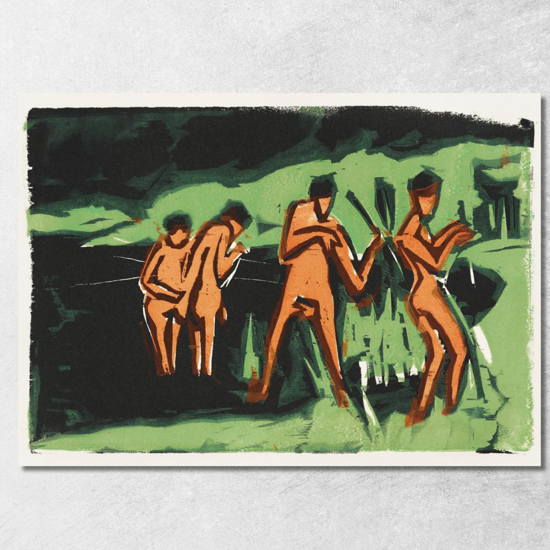 Bagnanti Che Lanciano Canne 1909 Ernst Ludwig Kirchner elk6 quadro stampato su tela Bagnanti Che Lanciano Canne 1909 Ernst Ludwig Kirchner elk6 quadro stampato su tela
