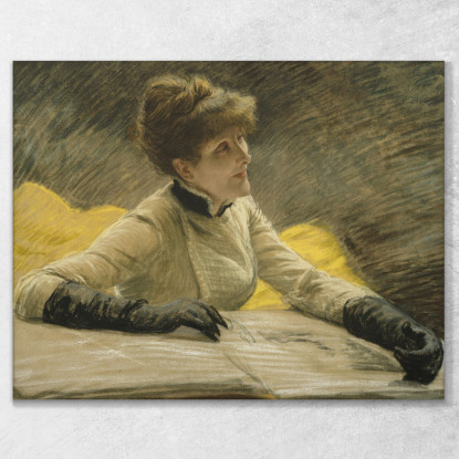 Ammirare Un Portafoglio James Tissot jts8 quadro stampato su tela