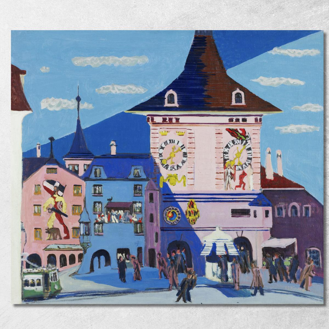 Berna Con Campanile 1935 Ernst Ludwig Kirchner elk10 quadro stampato su tela Berna Con Campanile 1935 Ernst Ludwig Kirchner elk10 quadro stampato su tela