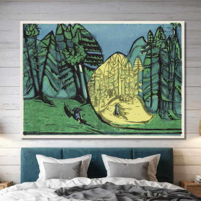 Cimitero Nella Foresta 1933 Ernst Ludwig Kirchner elk14 quadro stampato su tela