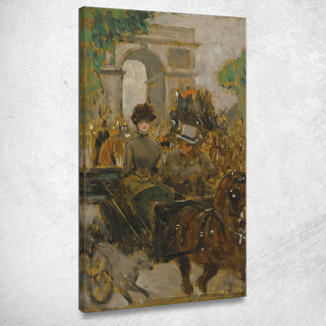 Carrozza Sull'Avenue Du Bois Parigi James Tissot jts11 quadro stampato su tela Carrozza Sull'Avenue Du Bois Parigi James Tissot jts11 quadro stampato su tela