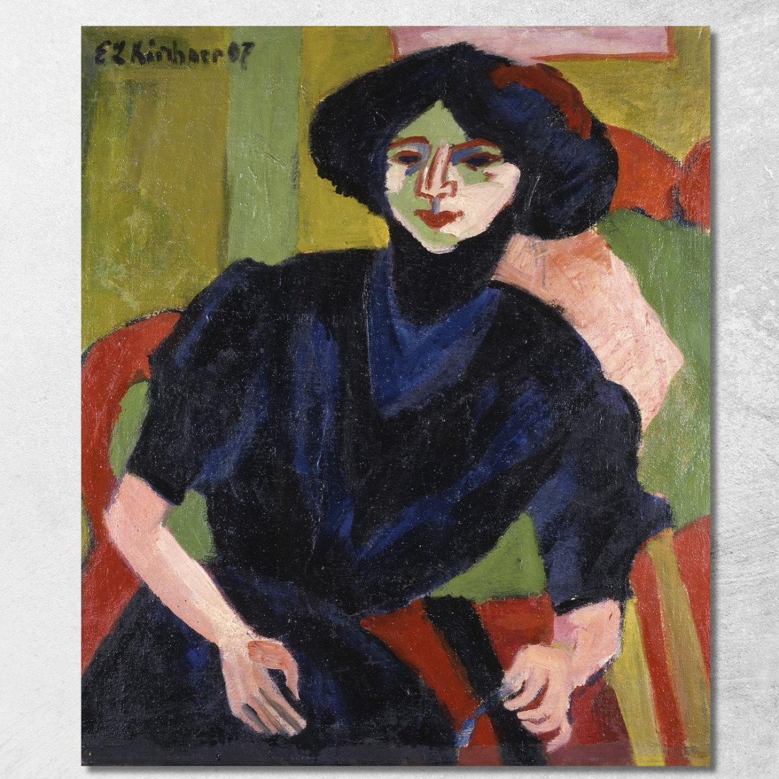 Ritratto Di Donna 1911 Ernst Ludwig Kirchner elk37 quadro stampato su tela Ritratto Di Donna 1911 Ernst Ludwig Kirchner elk37 quadro stampato su tela