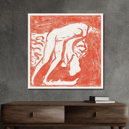 Ragazza Nuda Femminile Nuda 1906 Ernst Ludwig Kirchner elk55 quadro stampato su tela