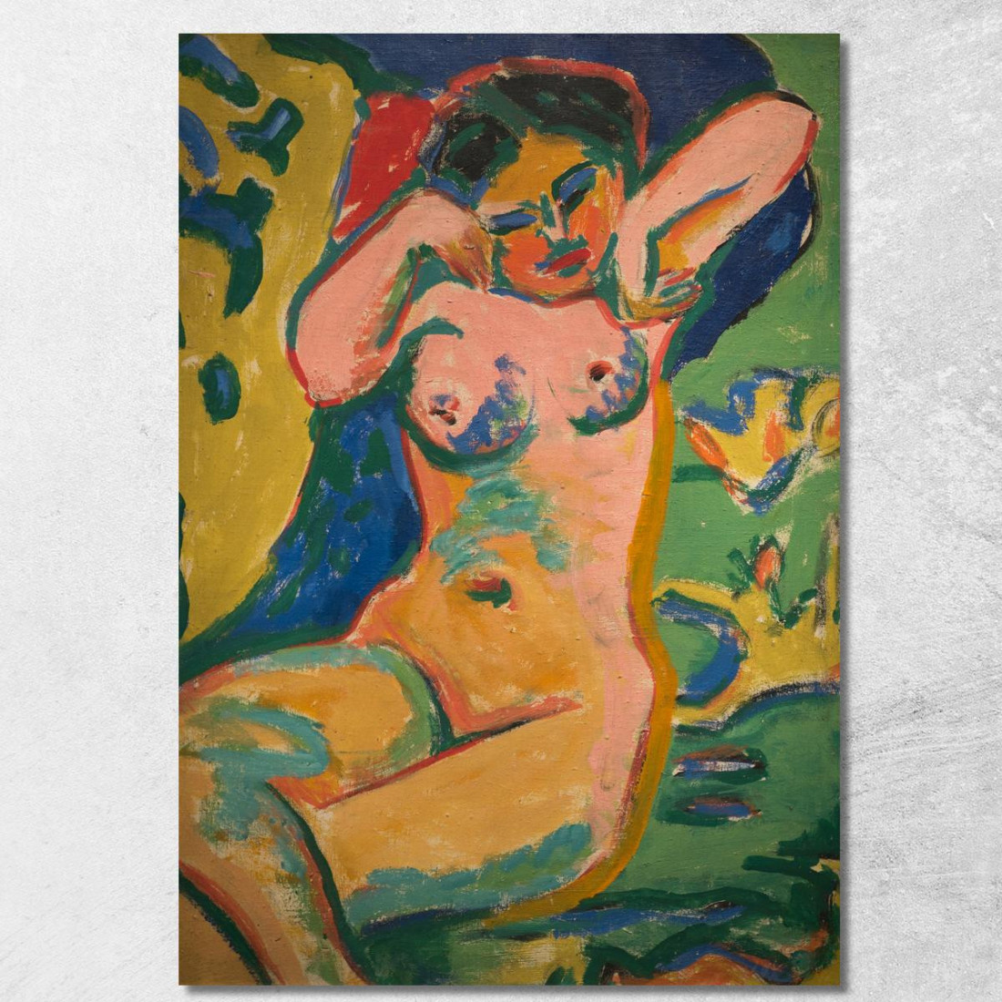 Ragazza In Un Prato Fiorito Ernst Ludwig Kirchner elk58 quadro stampato su tela