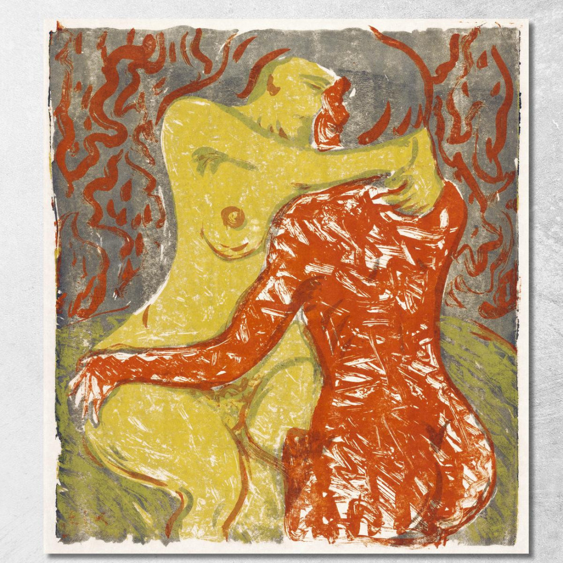 Scena D'Amore Scena D'Amore 1908 Ernst Ludwig Kirchner elk74 quadro stampato su tela Scena D'Amore Scena D'Amore 1908 Ernst Ludwig Kirchner elk74 quadro stampato su tela