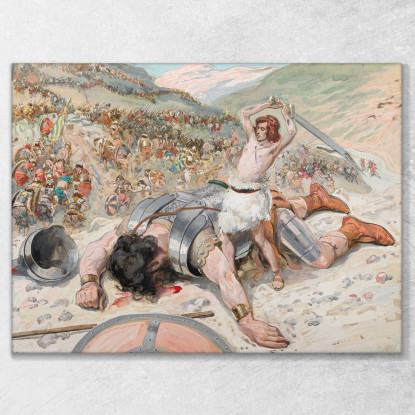 Davide Taglia La Testa A Golia James Tissot jts17 quadro stampato su tela
