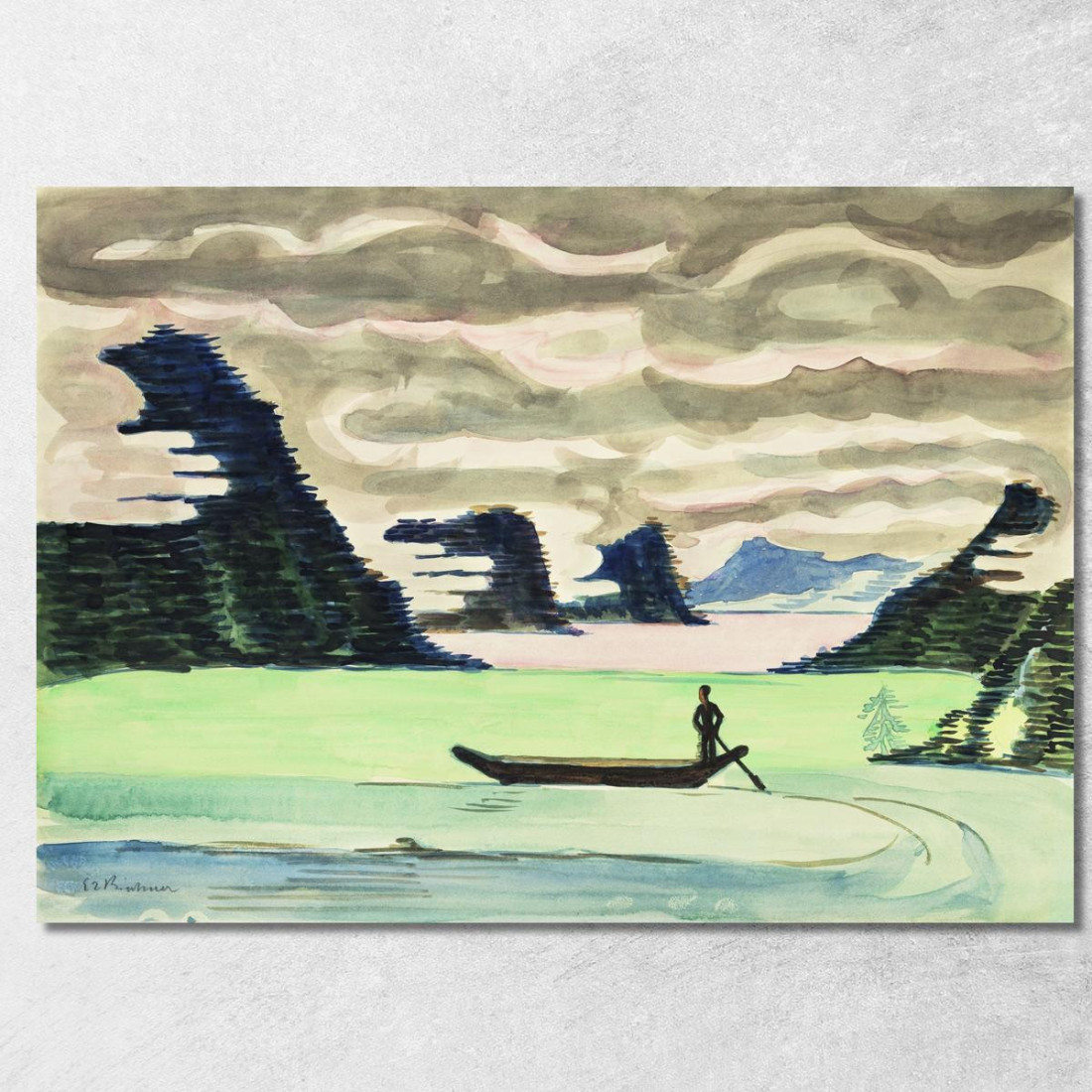 Lago Di Montagna Ernst Ludwig Kirchner elk80 quadro stampato su tela Lago Di Montagna Ernst Ludwig Kirchner elk80 quadro stampato su tela