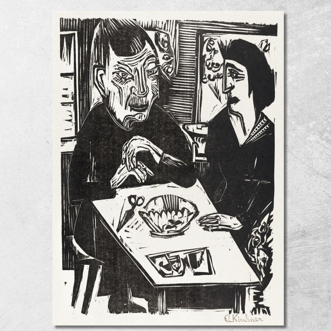 Vecchia E Giovane Donna 1921 Ernst Ludwig Kirchner elk91 quadro stampato su tela Vecchia E Giovane Donna 1921 Ernst Ludwig Kirchner elk91 quadro stampato su tela
