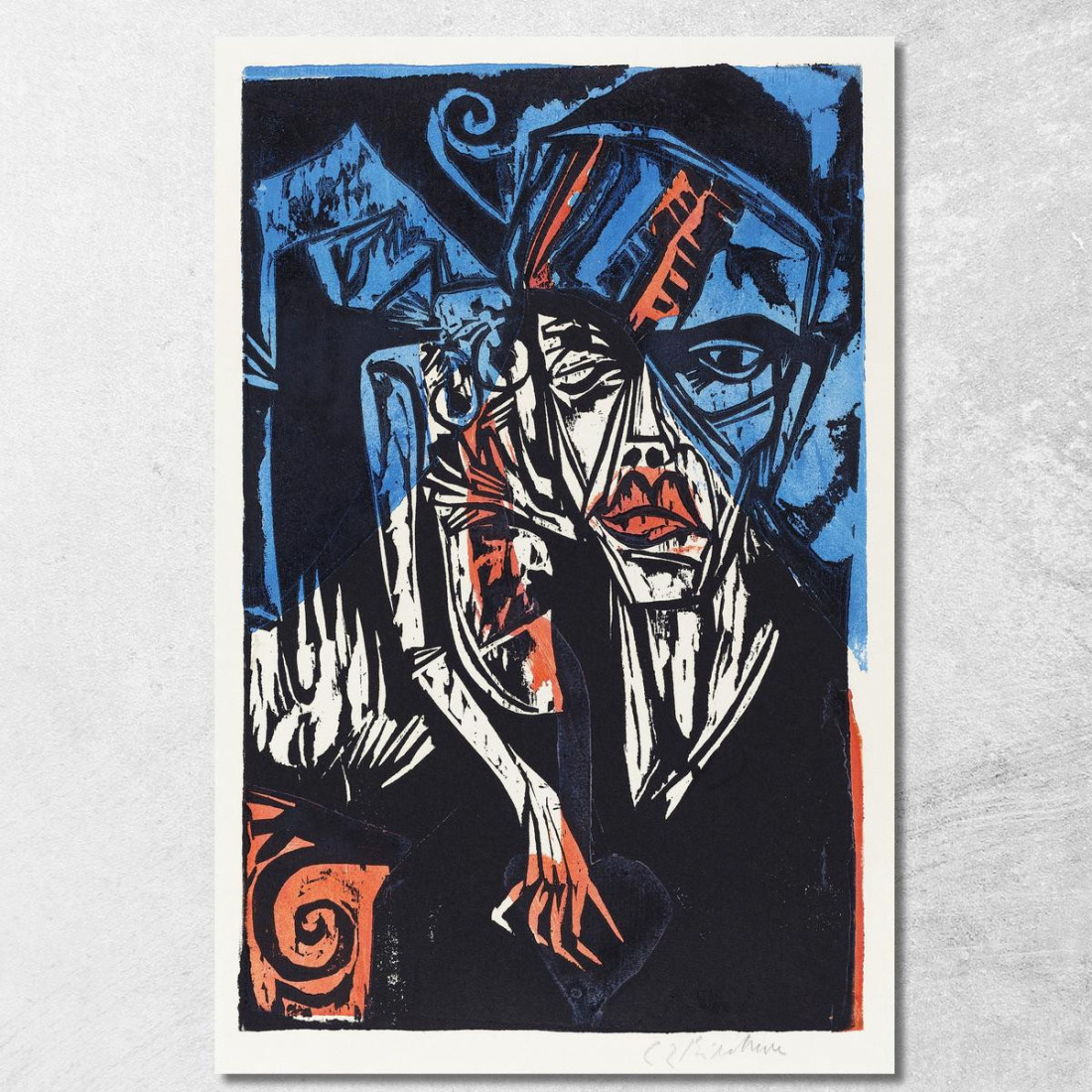 La Meravigliosa Storia Di Peter Schlemihl Combatte Le Agonie Dell'Amore 1915 Ernst Ludwig Kirchner elk94 quadro stampato su tela La Meravigliosa Storia Di Peter Schlemihl Combatte Le Agonie Dell'Amore 1915 Ernst Ludwig Kirchner elk94 quadro stampato su tela