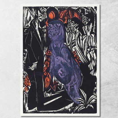 La Meravigliosa Storia Di Peter Schlemihl La Vendita Della Sua Ombra 1915 Ernst Ludwig Kirchner elk99 quadro stampato su tela