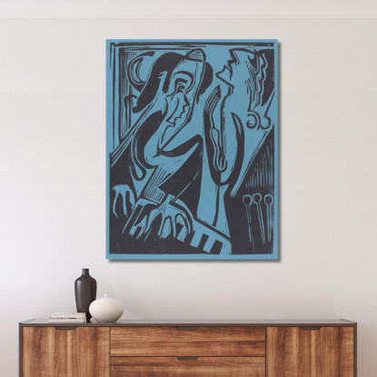 Pianista E Cantante 1928 Ernst Ludwig Kirchner elk100 quadro stampato su tela