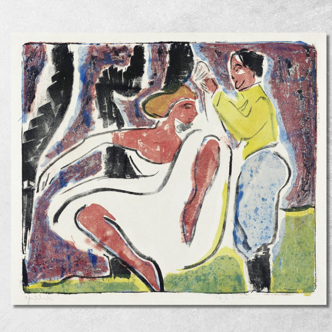 Ballerini Russi 1909 Ernst Ludwig Kirchner elk114 quadro stampato su tela Ballerini Russi 1909 Ernst Ludwig Kirchner elk114 quadro stampato su tela