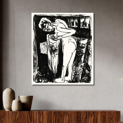 In Piedi Nudo In Una Stanza Ernst Ludwig Kirchner elk122 quadro stampato su tela