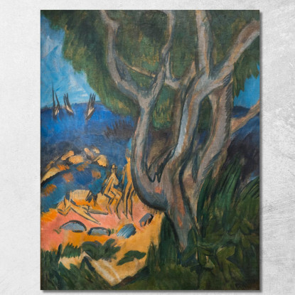 Nuotatori Sulla Spiaggia Di Fehmarn Ernst Ludwig Kirchner elk130 quadro stampato su tela