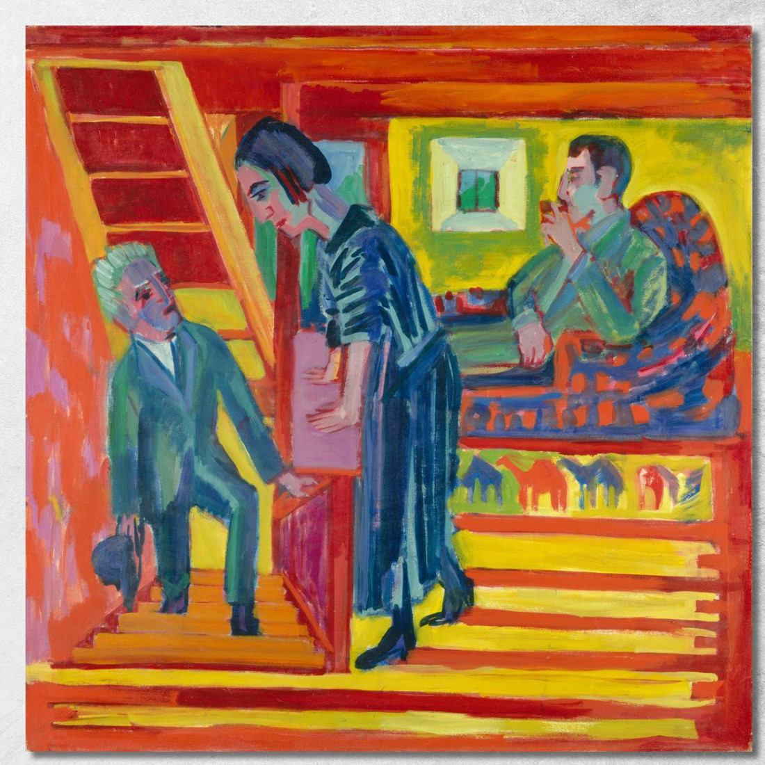 La Coppia In Visita E Il Nuovo Arrivato 1922 Ernst Ludwig Kirchner elk140 quadro stampato su tela La Coppia In Visita E Il Nuovo Arrivato 1922 Ernst Ludwig Kirchner elk140 quadro stampato su tela