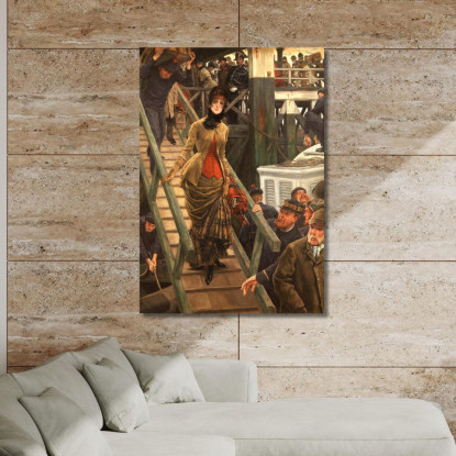 Imbarco A Calais James Tissot jts24 quadro stampato su tela