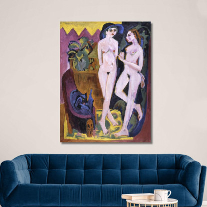 Due Nudi In Una Stanza 1914 Ernst Ludwig Kirchner elk148 quadro stampato su tela