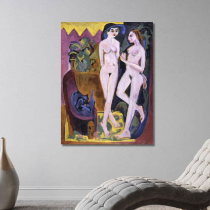 Due Nudi In Una Stanza 1914 Ernst Ludwig Kirchner elk148 quadro stampato su tela