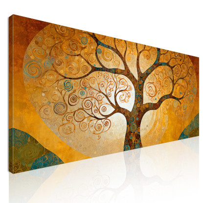 Quadro Albero Della Vita Spirali Oro avt12 quadro stampato su tela