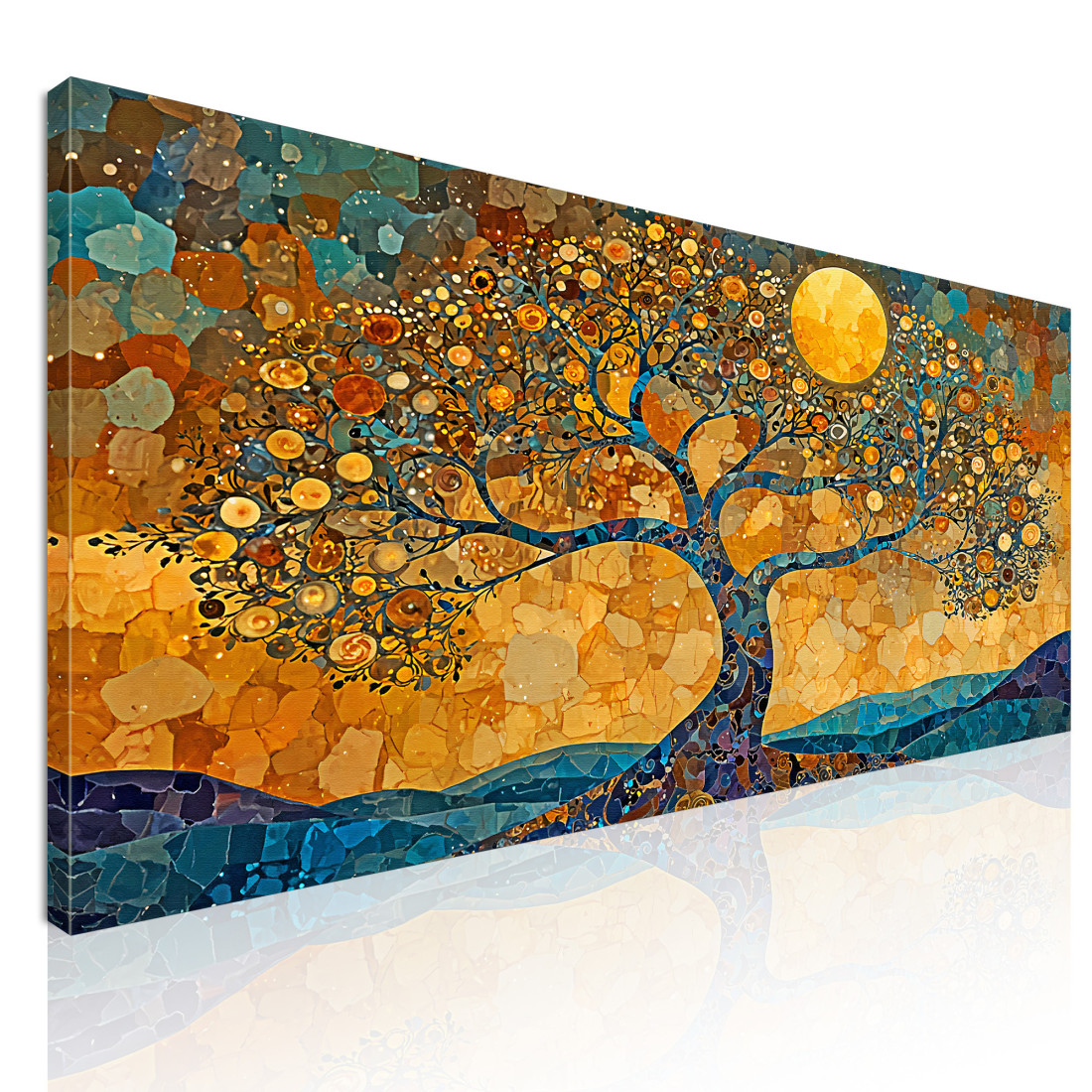 Quadro Albero Della Vita Luna Piena E Mosaico avt16 quadro stampato su tela Quadro Albero Della Vita Luna Piena E Mosaico avt16 quadro stampato su tela