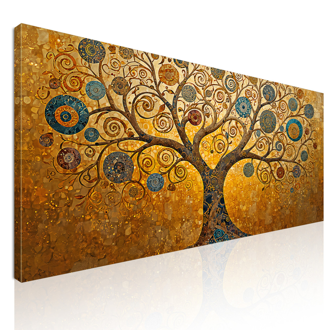 Quadro Albero Della Vita Spirali Oro E Blu avt17 quadro stampato su tela Quadro Albero Della Vita Spirali Oro E Blu avt17 quadro stampato su tela